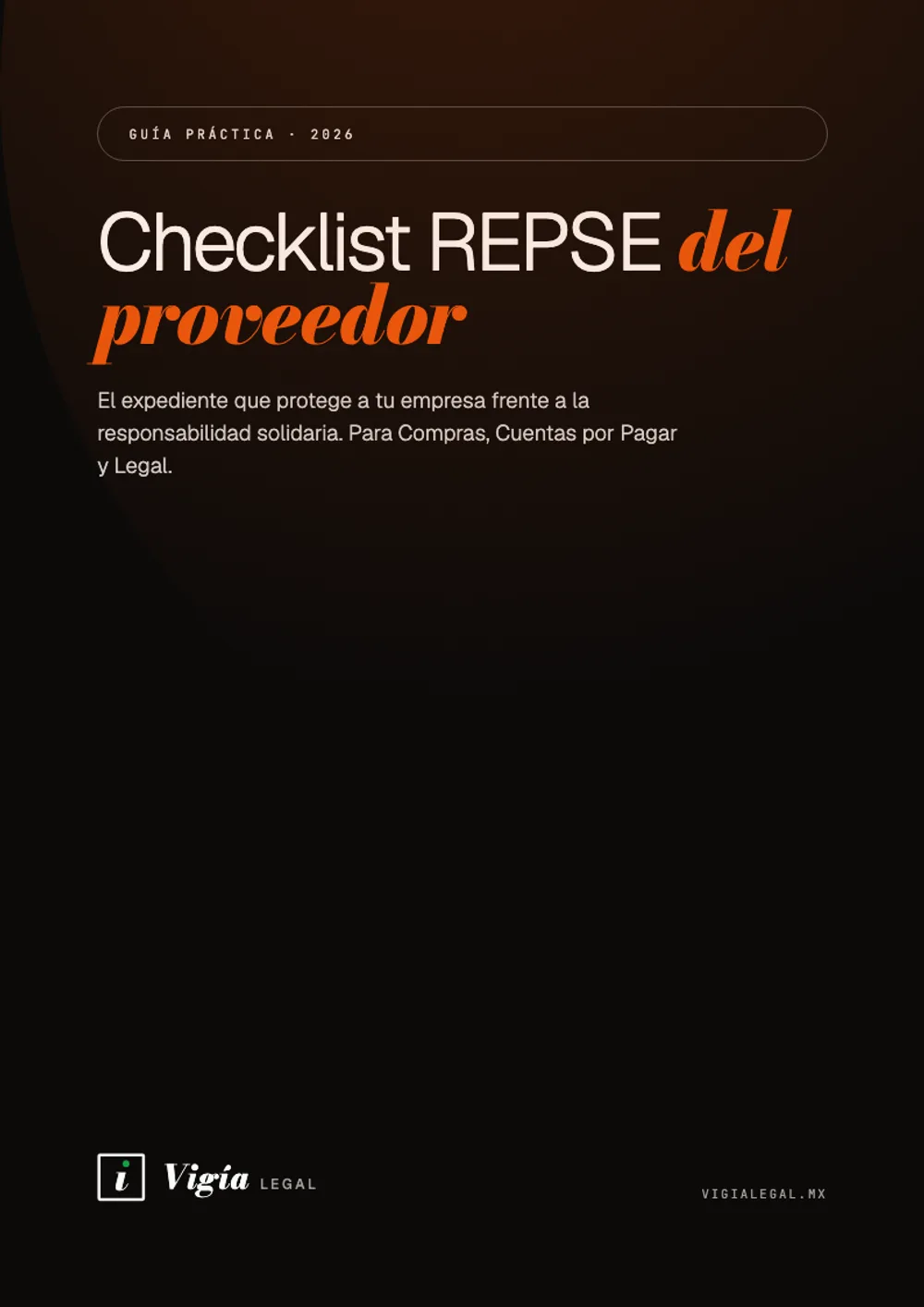 Portada del checklist REPSE del proveedor de Vigía Legal